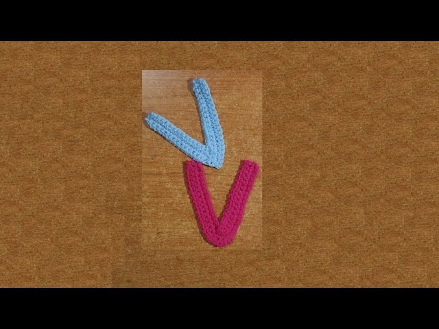 Alfabeto all'uncinetto "la lettera V" -  tutorial -  letter  V crochet