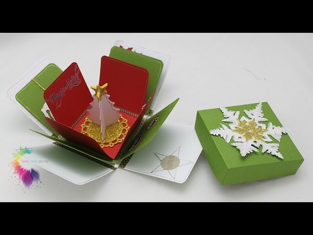 Christmas Explosion Box Tutorial-Scatola con sorpresa Natalizia-Scrapbooking Tutorial