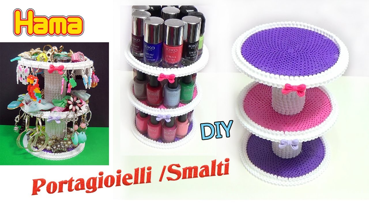 Diy Porta Smalti Gioielli Con Pyssla Hama Beads Jewelry Organizer