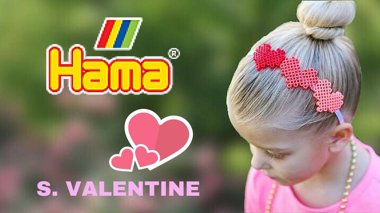 Hama beads CERCHIETTO tutorial 3d CUORI san valentino san valentine diy pyssla perler beads