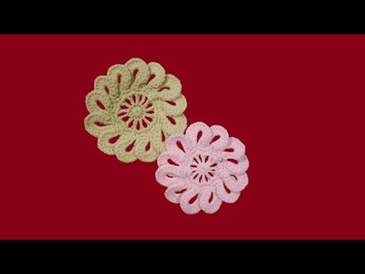 Fiore all'uncinetto "girandola" -  tutorial passo a passo - crochet flower - Flor en crochet