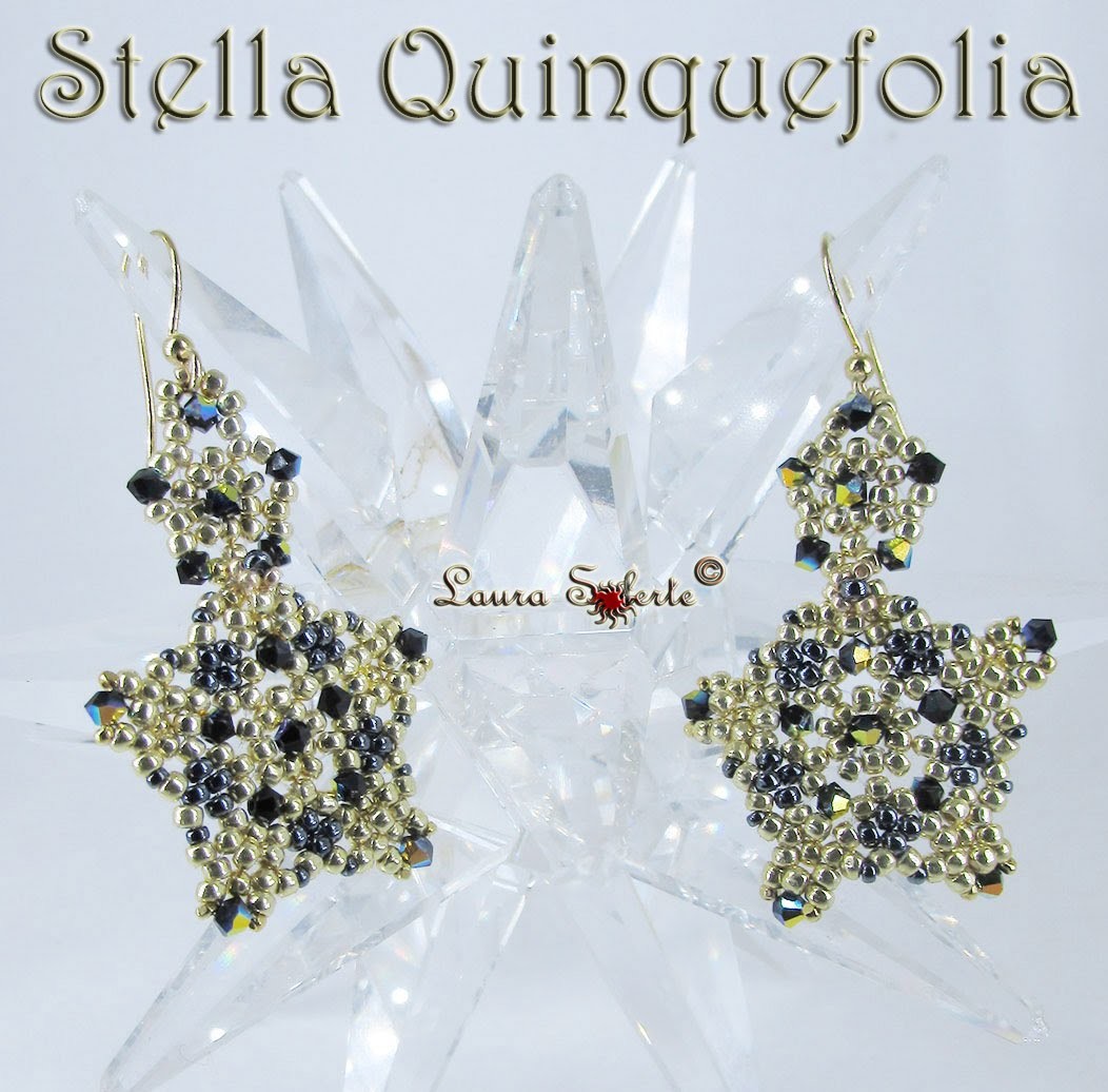 Tutorial Orecchini Stella quinquefolia di perline e cristalli