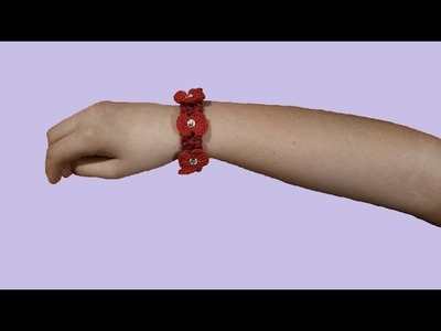 Braccialetto all'uncinetto tutorial passo a passo - crochet bracelet - pulsera en crochet