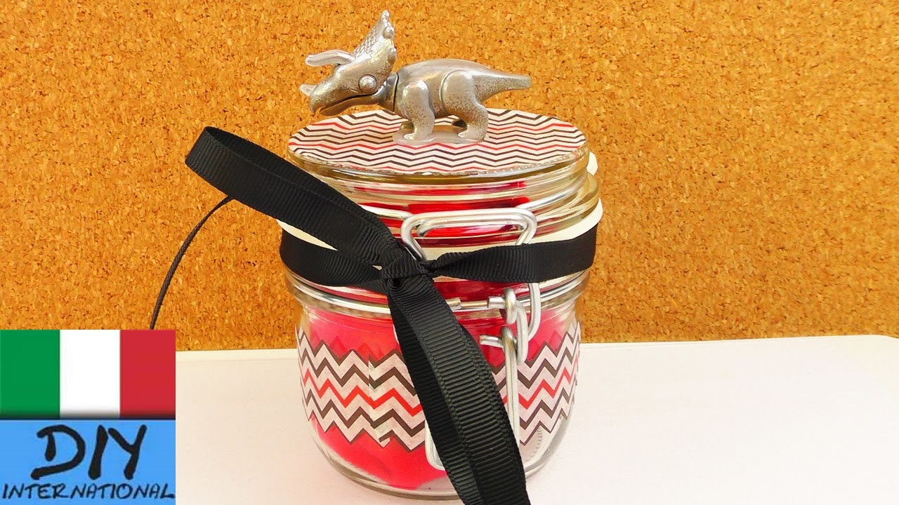 Come realizzare DIY pacchetti regalo con vasetto vetro per la mamma | Dinosaurino come regalo