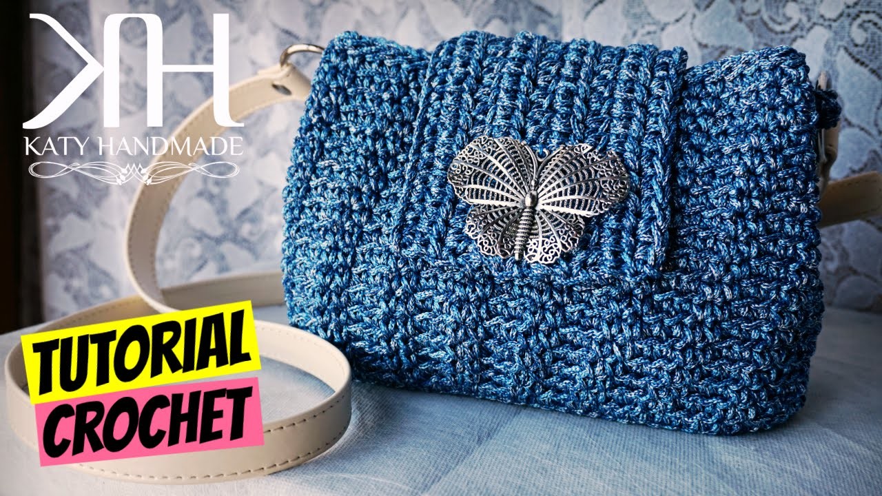 Tutorial pochette "Erica" uncinetto | Punto riso | How to make a crochet bag || Katy Handmade