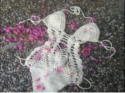 MONOKINI. COSTUME INTERO ALL'UNCINETTO come fare passo passo -- Monokini crochet tutorial