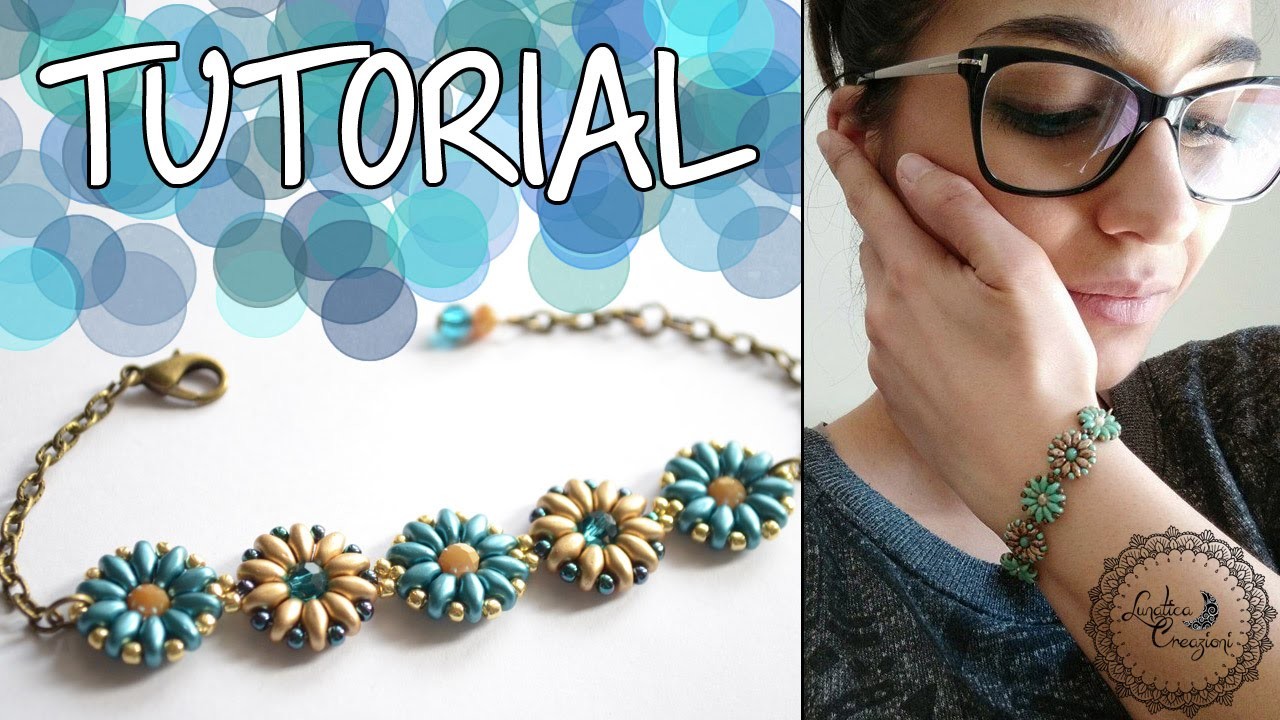 Tutorial Perline per Principianti: Bracciale con fiori di superduo e cipollotti | DIY Beads Bracelet