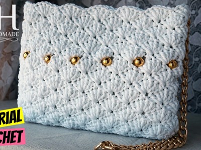 Tutorial pochette "Ambra" uncinetto | How to make a crochet bag | Punto ventaglio || Katy Handmade
