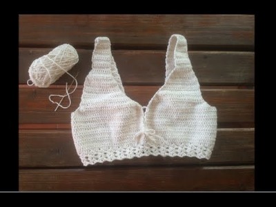 CANOTTIERA ALL'UNCINETTO come fare passo passo #6 -- How to crochet a crop top