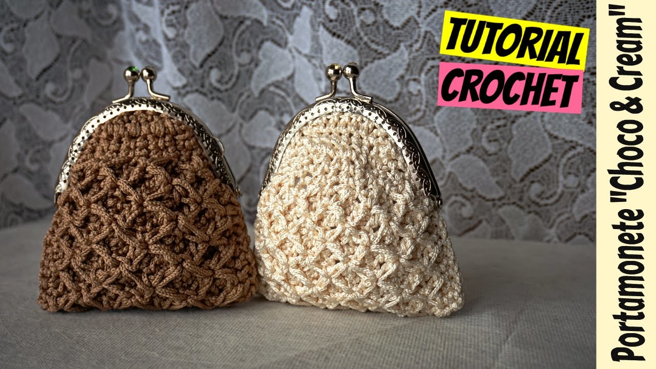 Tutorial portamonete uncinetto "Choco & Cream" | How to make a coin purse || Katy Handmade