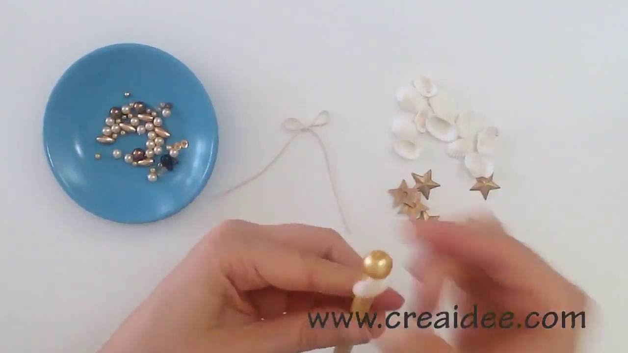 Matita decorata "Mare Dorato" - Pencil "Golden Sea" - Tutorial DIY di Creaidee