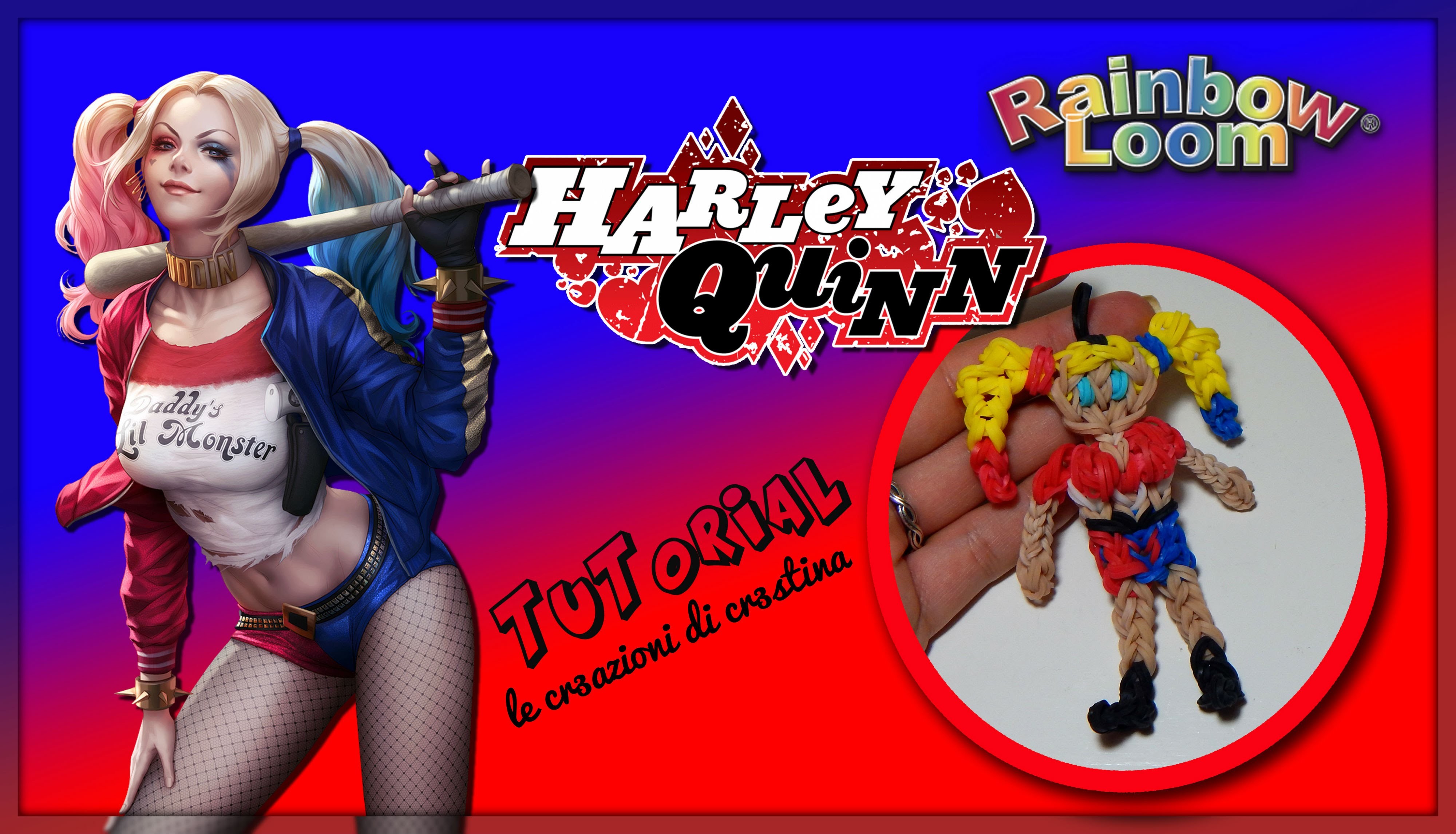 Harley Quinn con Elastici RAINBOW LOOM - DIY Suicide Squad Tutorial