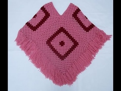 Crochet Uncinetto Poncho Quattro Quadrati Tutorial
