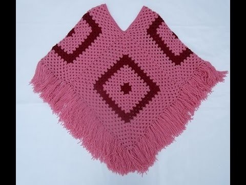 Crochet Uncinetto Poncho Quattro Quadrati Tutorial