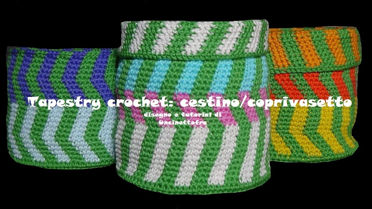 Tapestry crochet: cestino.coprivasetto all'uncinetto