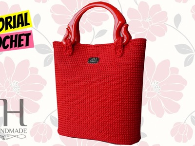 Tutorial uncinetto borsa "Minerva" | Lavorazione su rete | Crochet bag || Katy Handmade