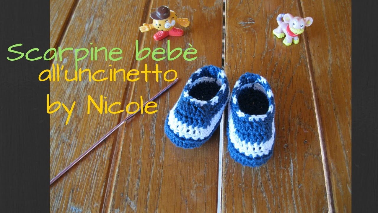 Scarpine bebè all'uncinetto - Tutorial crochet baby slippers