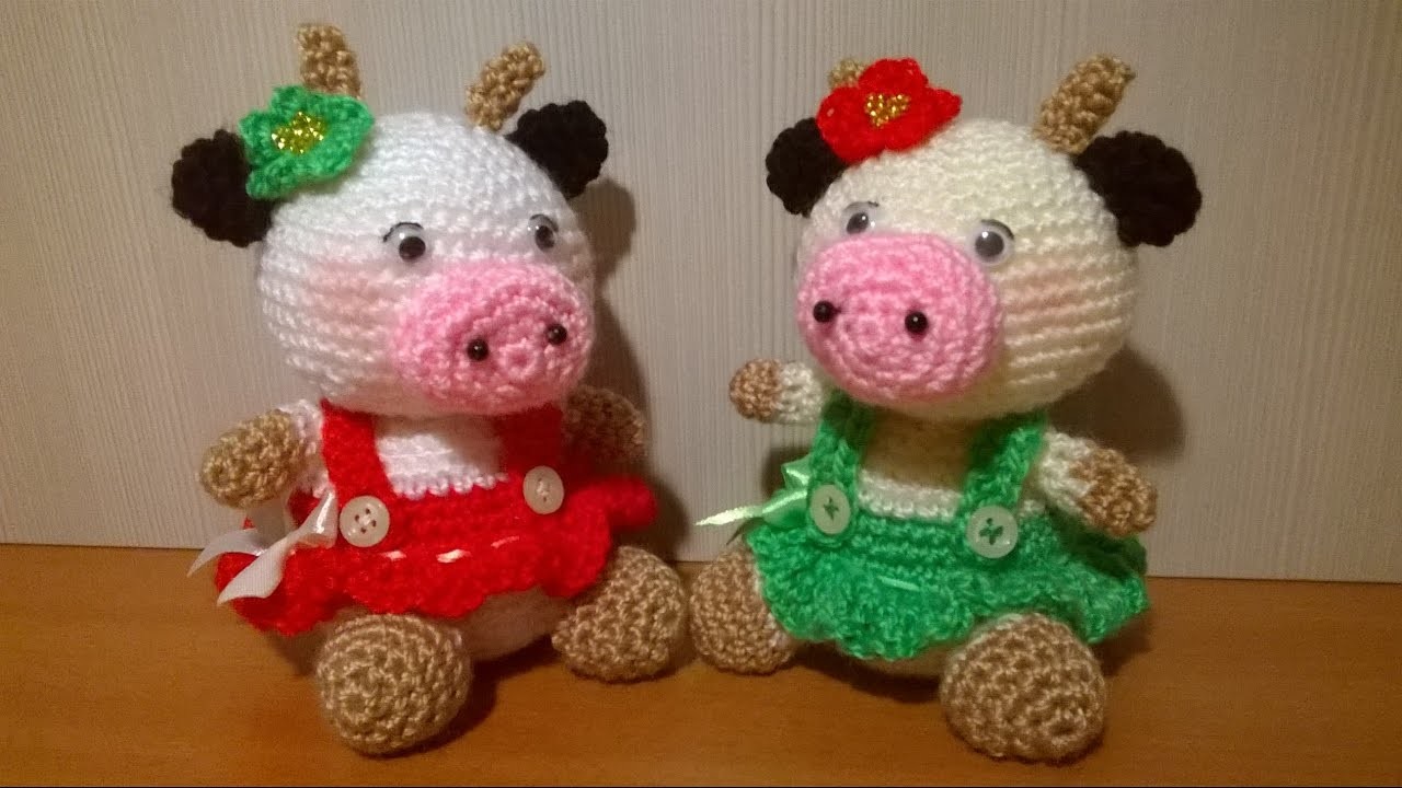 Tutorial Mucca Uncinetto - Amigurumi - Cow Crochet - Vaca Croche