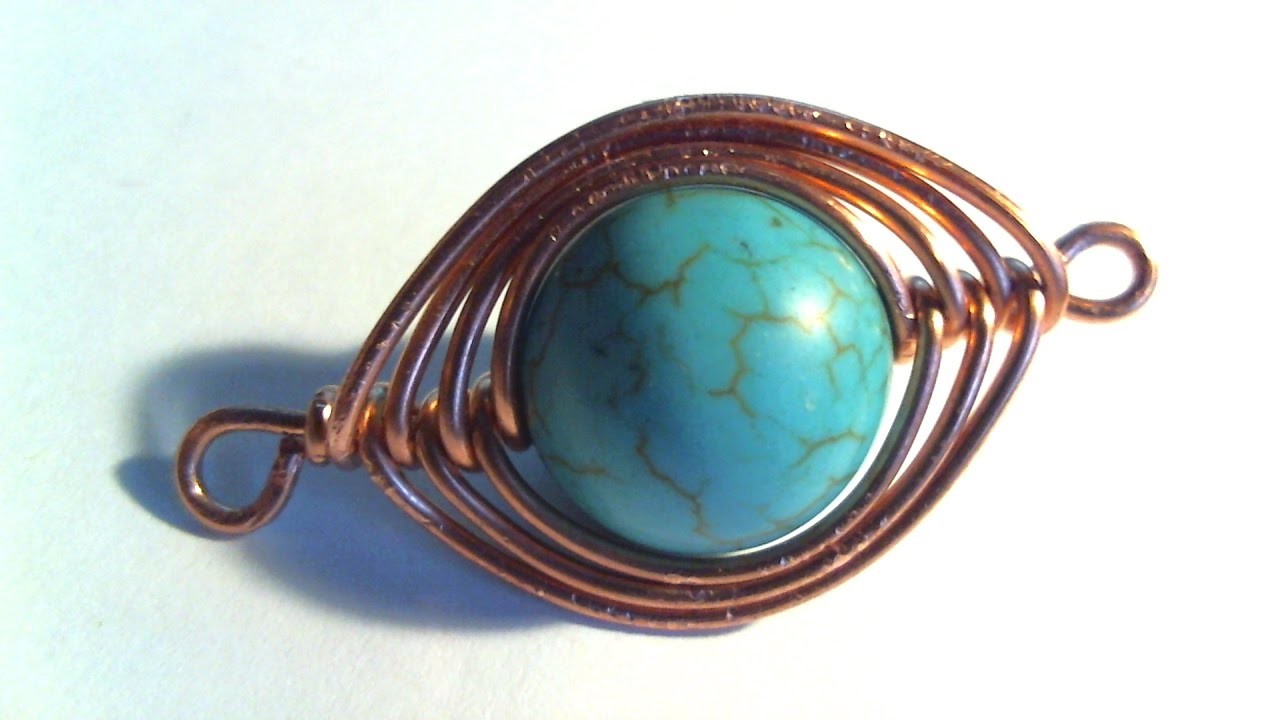 Simple wire wrap copper pendant. Ciondolo semplice