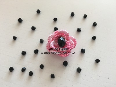 Fiore 3D Chiaccierino ad ago. 3D flower needle tatting