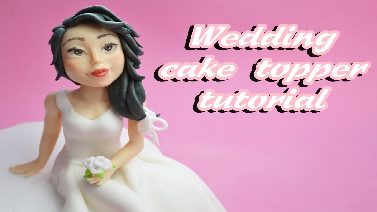 Bride sugar paste wedding cake topper fondant - tutorial sposa in pasta di zucchero