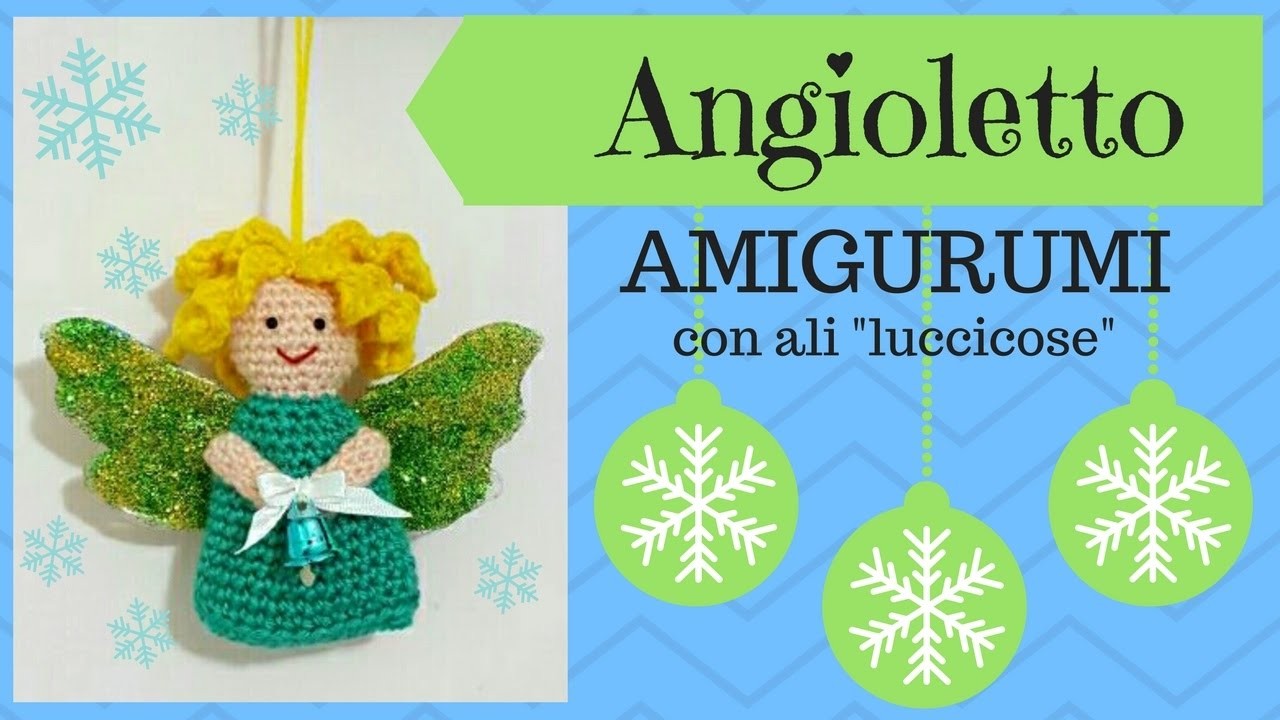 Angioletto AMIGURUMI con ali luccicose - Crochet an Angel (English sub)