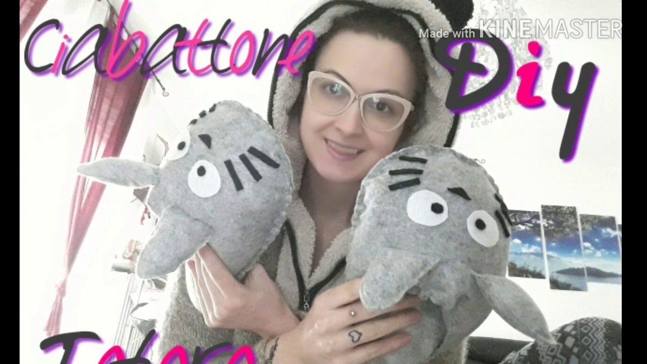Ciabattone Babbucce Pantofole Totoro Diy in Pannolenci 