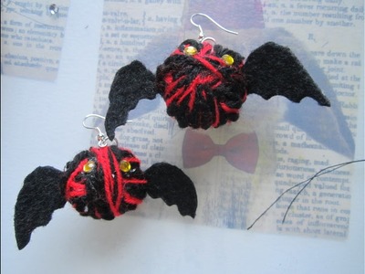 DIY gioielli halloween con la lana (bat and spider)