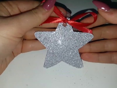 DIY Natale - decorazioni fai da te - stella glitter in cartoncino -diy christmas