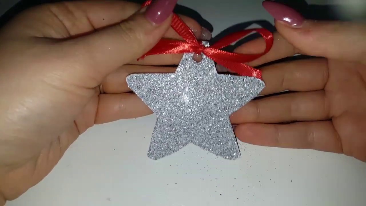 DIY Natale - decorazioni fai da te - stella glitter in cartoncino -diy christmas