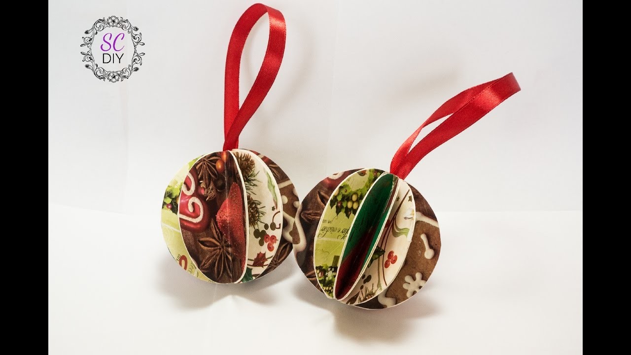 Tutorial: Palline di Natale con Carta da Regalo (ENG SUBS - DIY Christmas balls with wrapping paper)