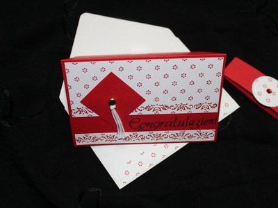Gift Card Laurea bianco e rosso- Graduate Card - DIY _ Scrapbooking