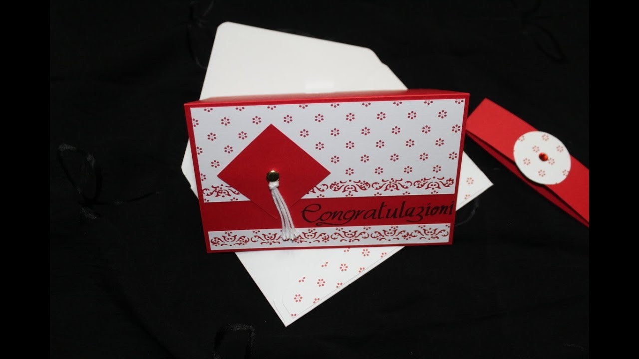 Gift Card Laurea bianco e rosso- Graduate Card - DIY _ Scrapbooking