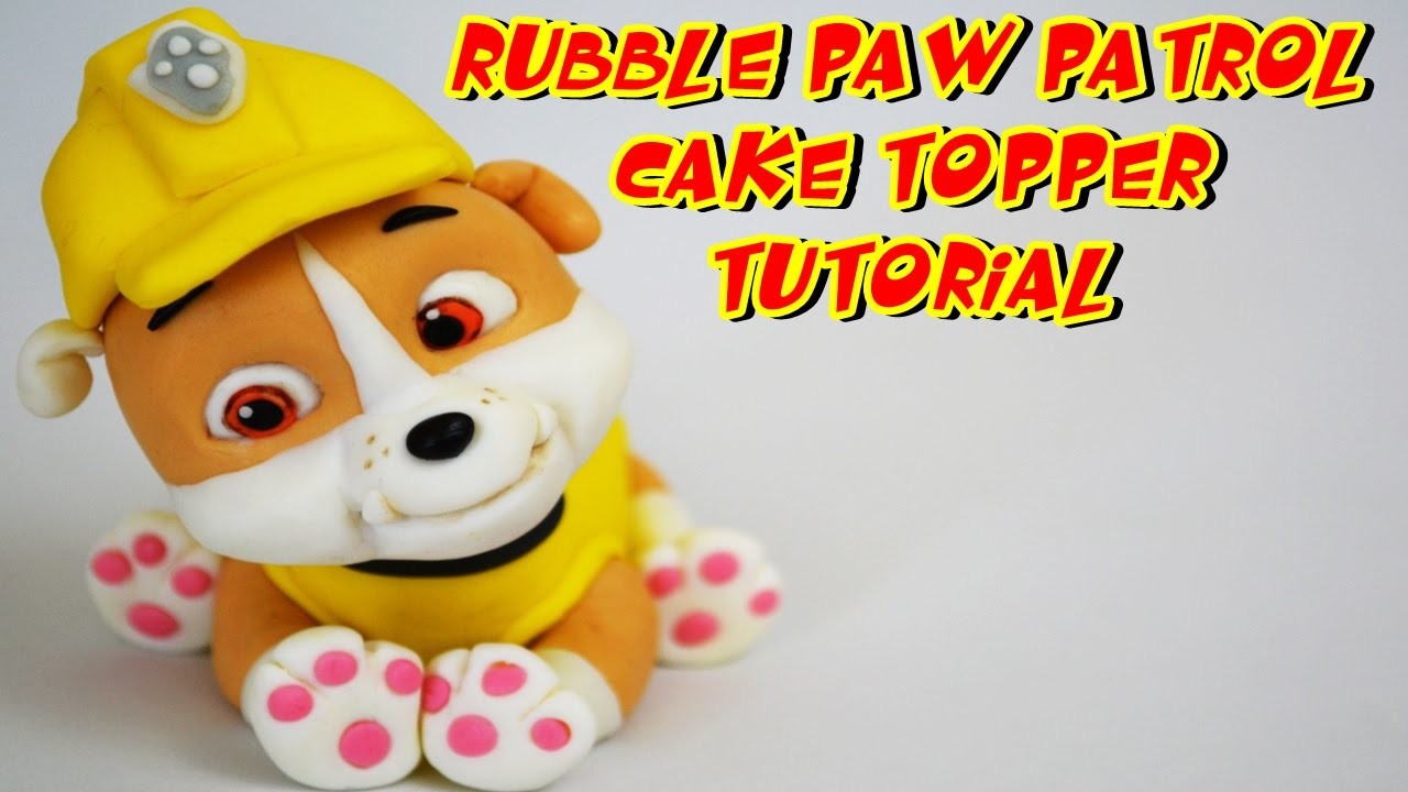 RUBBLE PAW PATROL CAKE TOPPER FONDANT - BULL DOG PASTA DI ZUCCHERO TORTA TUTORIAL