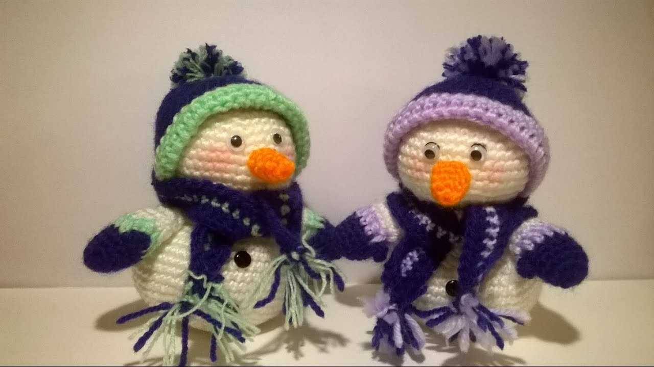 Pupazzo di Neve Uncinetto Amigurumi Tutorial-Crochet Snowman- Muneco de Nieve Croche