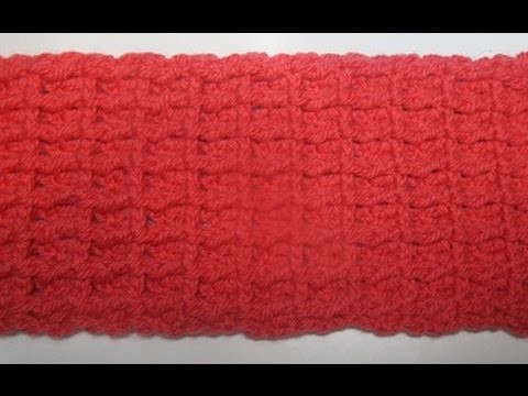Uncinetto crochet waffle sciarpa tutorial