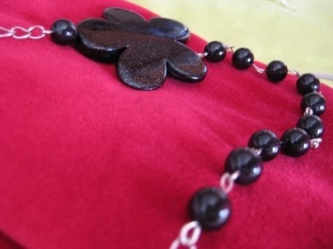 Collana fiore nero (catena + chiodini)