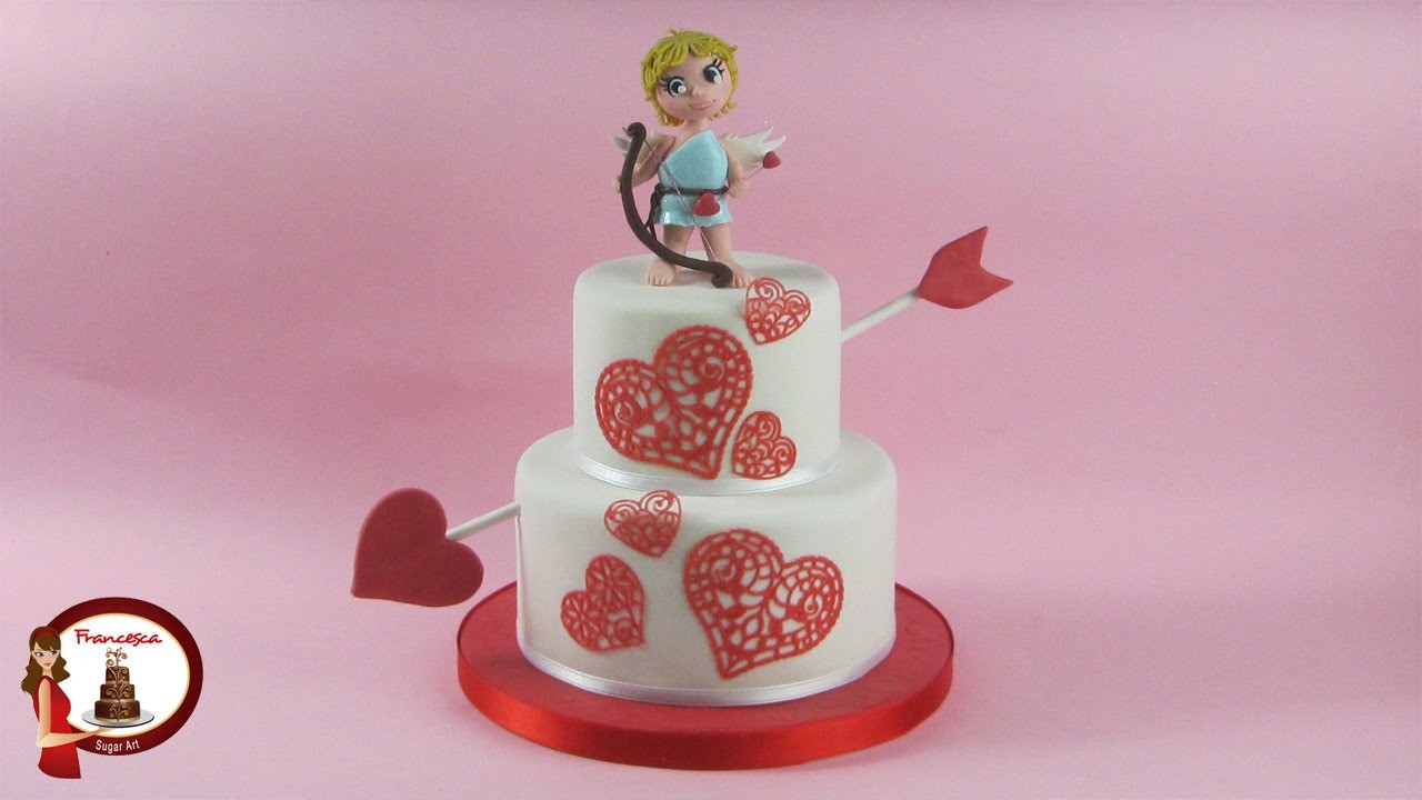 Cupido Cake Topper in pasta di zucchero - Torta San Valentino
