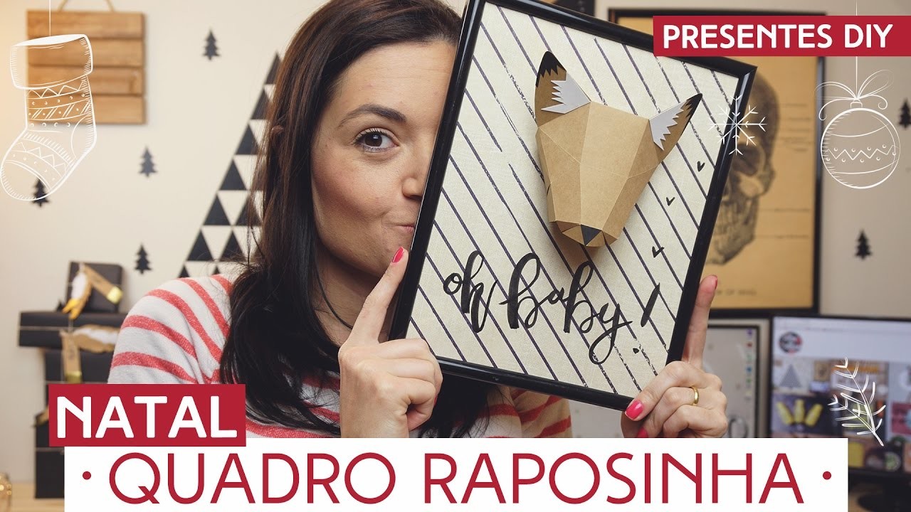 DIY: Quadro de Raposa | Natal by Aline Albino