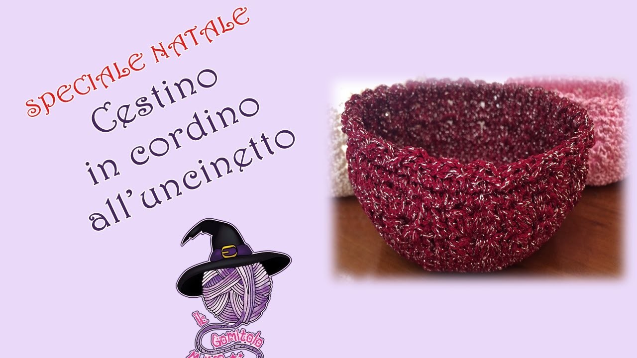 Idee regalo - Gift for Christmas: Cestino all'uncinetto in cordino THAI - Crochet basket in lanyard