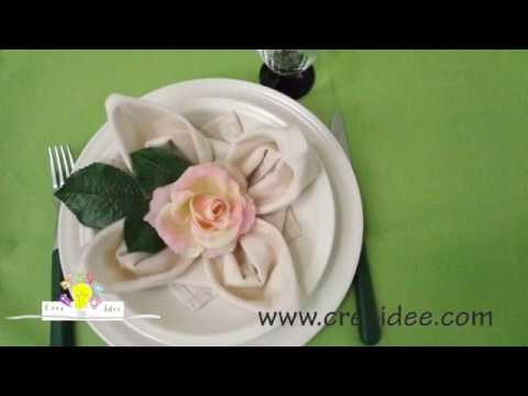 Piegare tovaglioli: fiore di loto - Napkins folding: lotus flower - Tutorial DIY di Creaidee