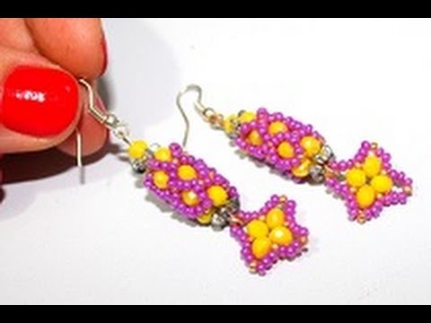 TUTORIAL:Come fare degli Orecchini con Beads Preciosa.How to make earrings with beads and crystals
