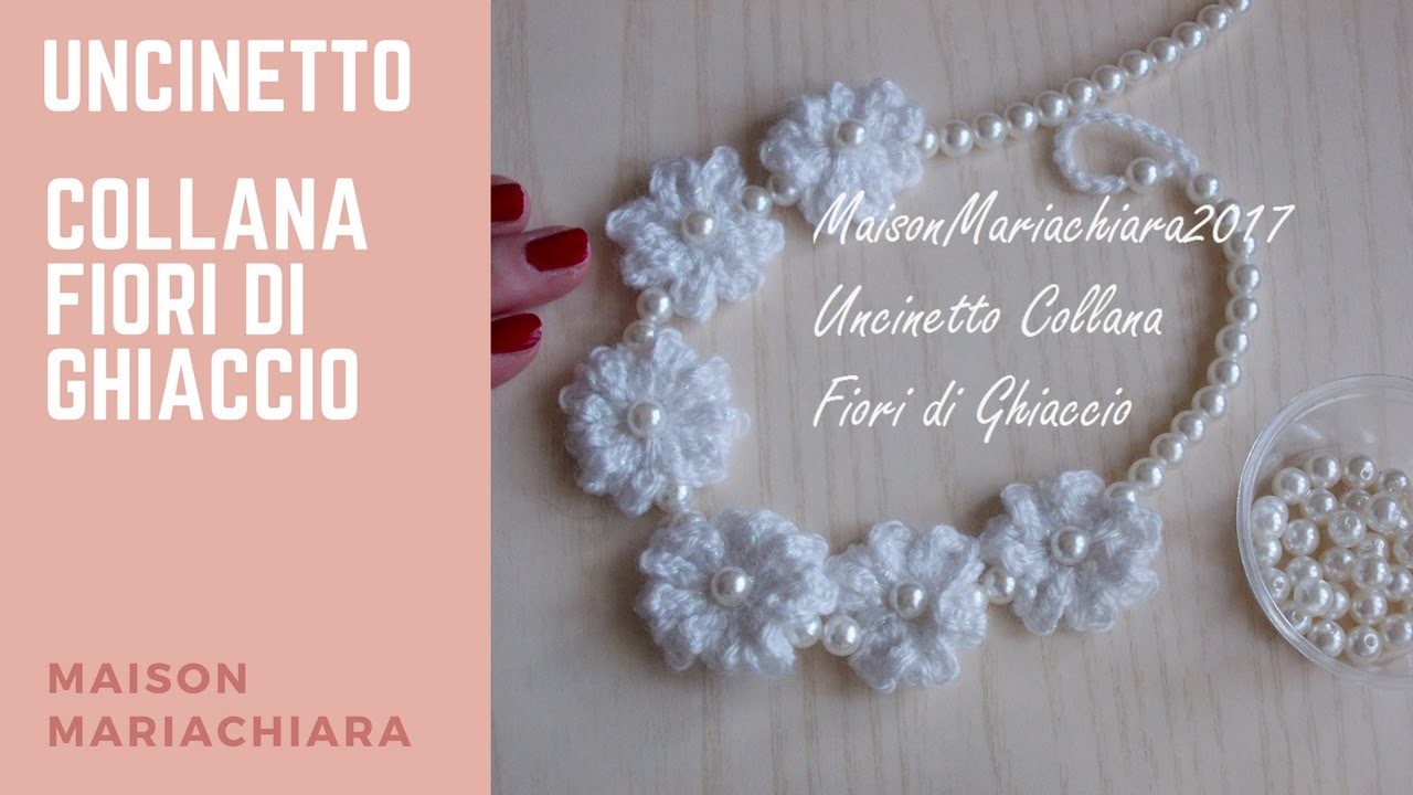 Uncinetto | Collana Fiori di Ghiaccio | Crochet | Snow Flowers Necklace