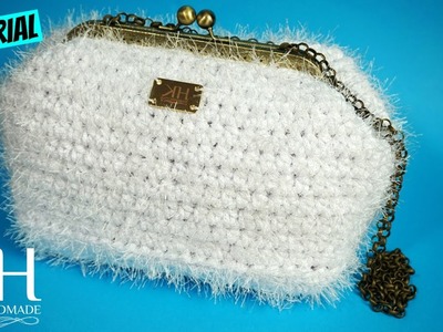 TUTORIAL POCHETTE UNCINETTO "Neve" | Effetto pelliccia | Crochet bag || Katy Handmade