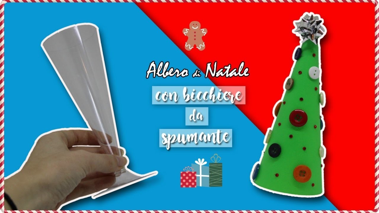 ALBERO di NATALE con BICCHIERE da SPUMANTE e BOTTONI