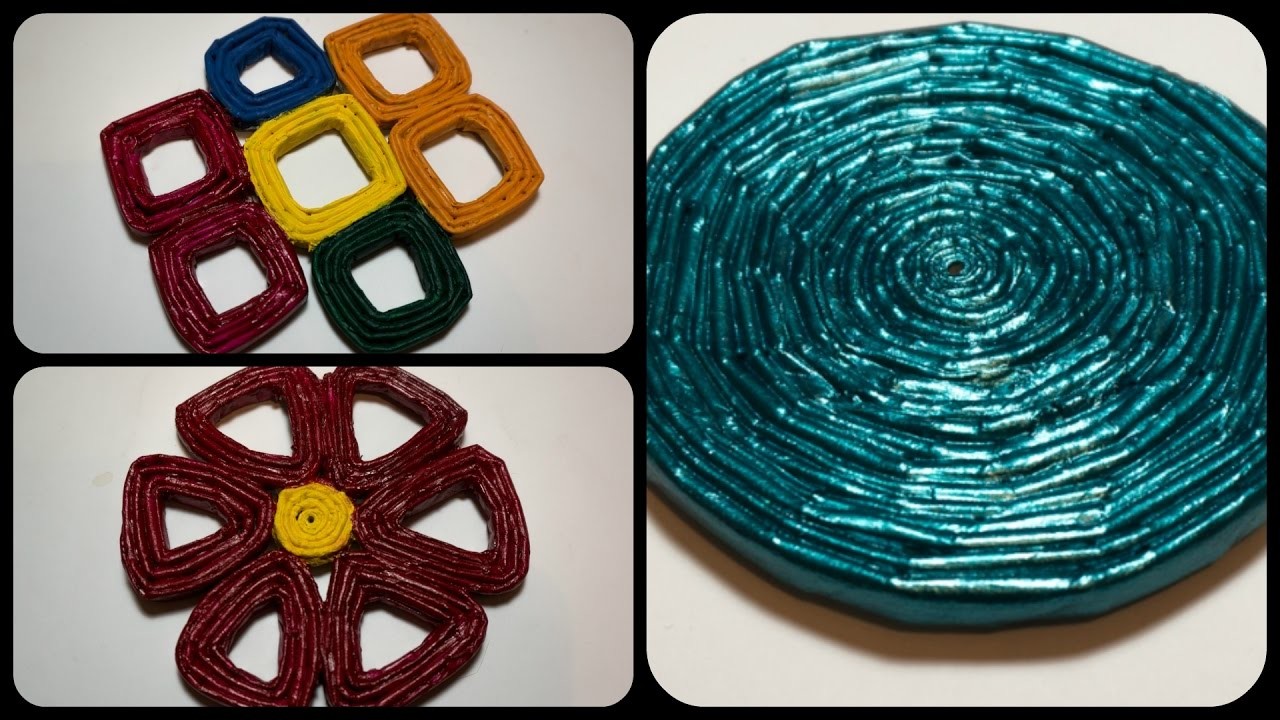 Tutorial: 3 Idee Per Sottobicchieri di Carta (ENG SUBS - DIY paper coasters\trivet)