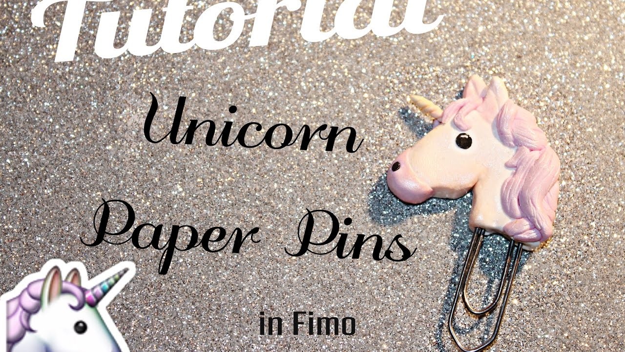 *Polymer Clay Tutorial* - Unicorn Emoji Paper Clips || Kiki Kreations