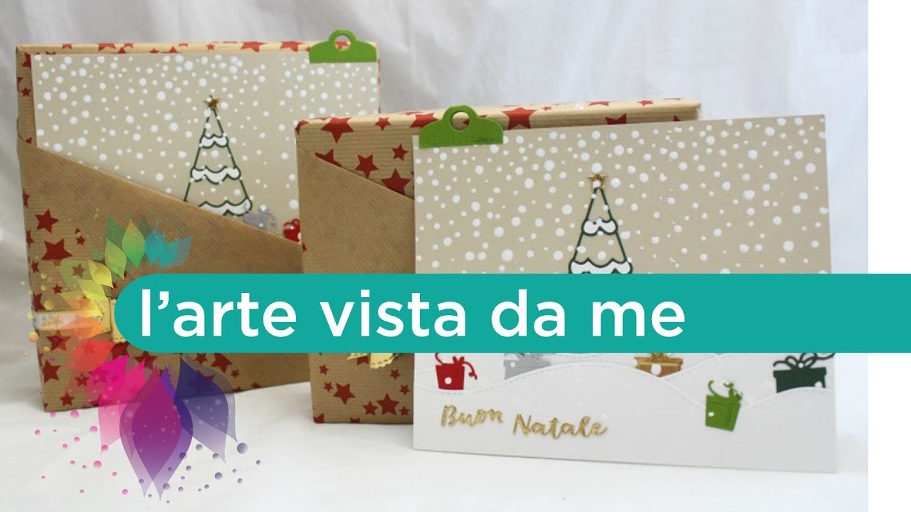 Packaging di Natale con tasca per Biglietto di Auguri-Come confezionare un regalo-Natale Fai da te