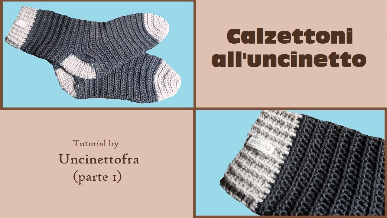 Calzettoni all'uncinetto tutorial (how to crochet socks) parte 1.2