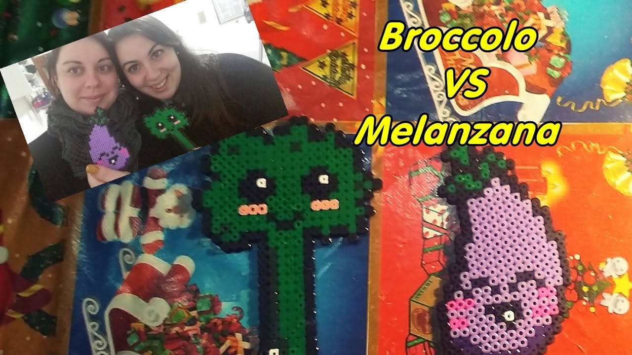 Broccolo VS melanzana | hama beads.pyssla | con finale canterino | kamipucca